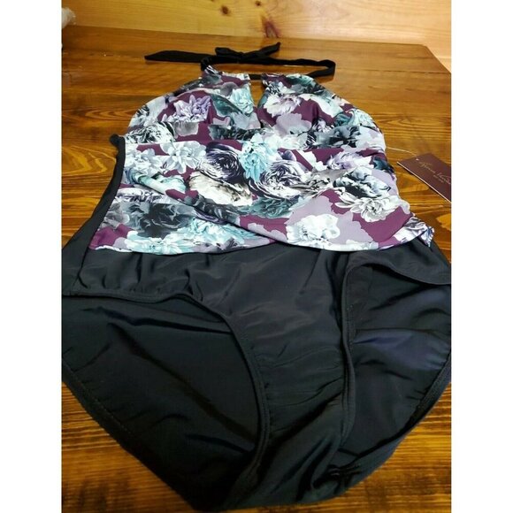 Gloria Vanderbilt 1 piece swimsuit size 10 - Picture 3 of 7